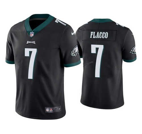 Men Philadelphia Eagles 7 Joe Flacco Nike Black Vapor Limited NFL Jersey